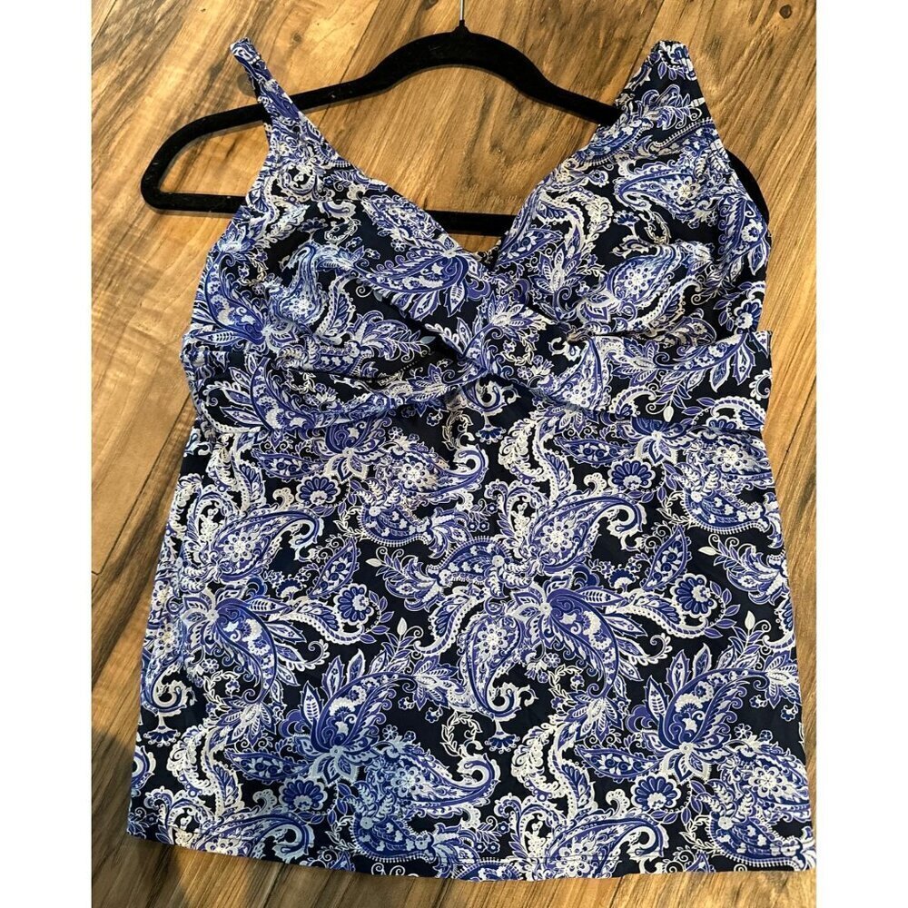 Paisley Willow Printed Tankini Swim Top Size 14 beach vacation cruise - Picture 3 of 6